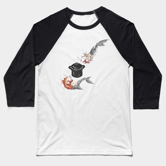 Lobster Loving Tigers Baseball T-Shirt by KristenOKeefeArt